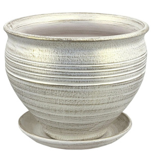 Горшок Кантри чугунок бел/жемч 2.5л 23см купить