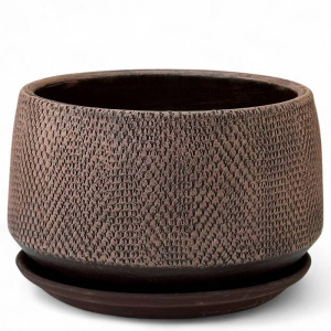 Горшок Лен венге плошка 2.2л 17см купить