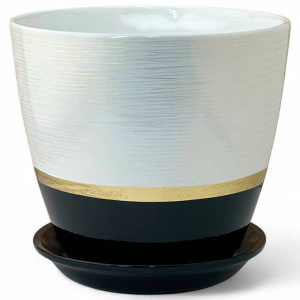 Горшок Поталь бутон эстет золото/чер. 5л 21см 4 из 4-х купить