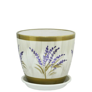 Горшок Роспись бутон лаванда 12см 1л купить