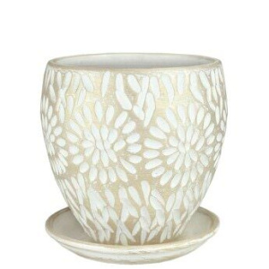 Горшок Астра конус бел./жемч.15см 1.5л купить