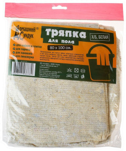 Тряпка д/пола х/б белая оверл. в инд. уп.80*100 дс-157 купить