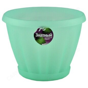 Горшок Знатный  1л с подд. (прозр.- зел..)  купить