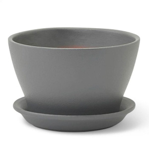 Горшок беллита матовый серый 0.45л 12см купить