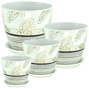 Горшок Роспись бутон полоски флер 0.9л 1 из 3х 12см купить