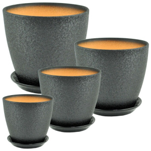 Горшок Винил бутон черный 0.9л 12см купить