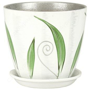 Горшок Роспись бутон мотив зел. 21см  купить