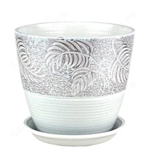 Горшок Роспись бутон палеолит серый 3.8л 18см  купить