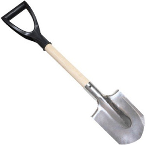 Лопата автомобильная нерж. сталь с дер. черенком и V-ручкой купить