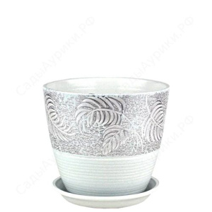 Горшок Роспись бутон палеолит серый 1л 12см купить