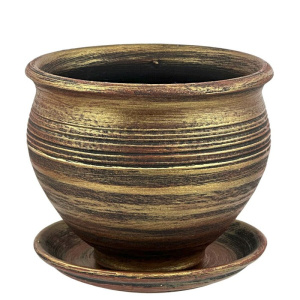 Горшок Кантри чугунок бронза 1.25л 16см купить