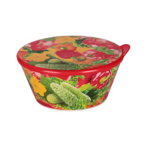 Салатник ОВОЩНОЕ АССОРТИ 1,3л с крыш.(кругл.)  М5624 купить