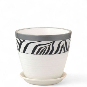 Горшок Роспись бутон зебра 1л 12см купить