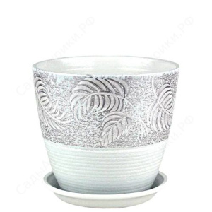 Горшок Роспись бутон палеолит серый 2л 15см  купить