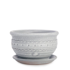 Горшок Кружева серые миска 1л d16h9см купить