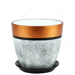 Горшок Роспись бутон полоса бронз 2л 15см купить