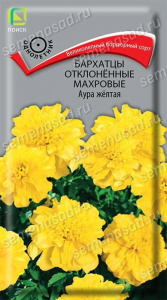 Бархатцы Аура желтая откл. махр. купить