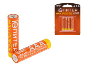 Батарейка AAA LR03 1,5V alkaline 4шт. ЮПИТЕР MAX POWER купить