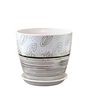 Горшок Роспись бутон полоски флер 0.9л 1 из 3х 12см купить