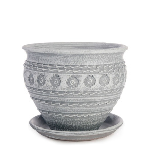 Горшок Кружева серые чугунок 1.4л d16h13см купить