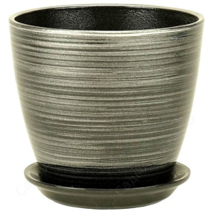 Горшок Роспись бутон черн/серебро 5.4л 21см  купить