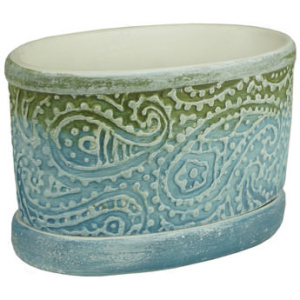 Горшок Пейсли джинс 15см  купить
