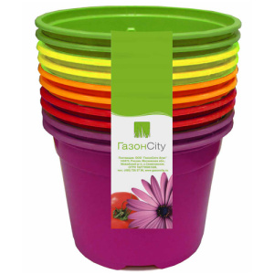 Горшок  0.48л 10,5*8см круг.ДУО разноцв./10шт упак купить