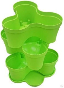 Горшок цветочный пластик тройной 17*38,5*38,5 (Зеленый киви) купить