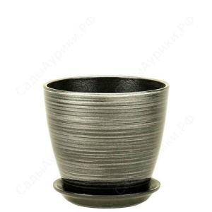 Горшок Роспись бутон черн/серебро 1л 12см РС28/1  купить