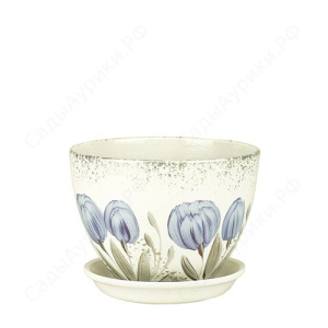 Горшок Роспись венеция подснежники 13см  купить