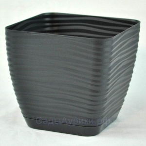 Кашпо Сахара петит 4,2л квадрат антрацит 3640-014 купить
