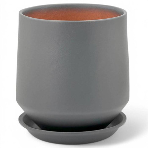 Горшок Глянец виктория мат.серый d18/h19см купить