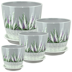 Горшок Роспись бутон вереск 0.9л 1 из 4 12см купить