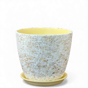 Горшок Роспись бутон яшма белый 12см 1л купить