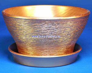 Кашпо Фиалочница 16см брон. с подд. купить