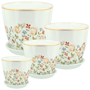 Горшок Роспись бутон прованс 1л 1 из 4 12см купить