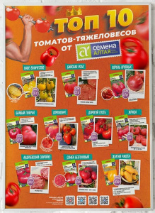 Плакат Топ-10 томатов-тяжеловесов 2024 купить