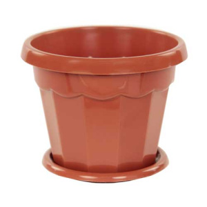 Горшок ГАРМОНИЯ 0,7л с поддоном коричневый  м1573 купить