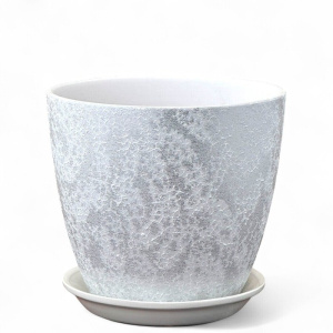 Горшок Роспись бутон шелк белый 1.7л 15см купить