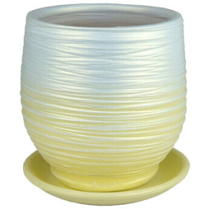 Горшок Оникс жемч/желт бутон 15см  купить