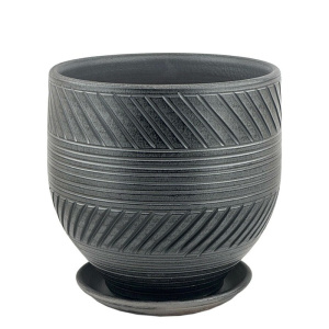 Горшок Страйп графит овал 3.5л d18h19см купить