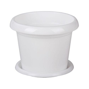 Горшок 0,5л с поддоном белый. м5241 купить