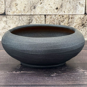 Кашпо Плошка Меренга графит 18см купить