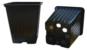 Горшок  0.25л 7*7*8 квадратный лист 0.8 черный купить