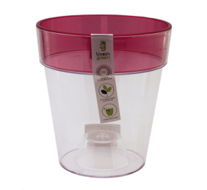 Кашпо Протея 1.4л прозрачный-красный d13.5 h15 купить