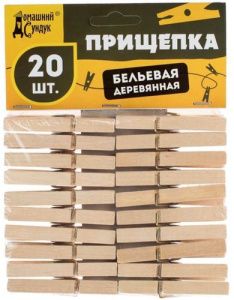 Прищепка Усиленная деревянная 20шт/уп дс-143 купить