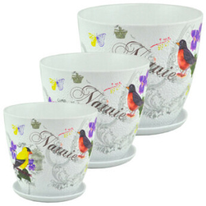 Горшок Декупаж бутон (102) 1 из 3-х 12см  купить