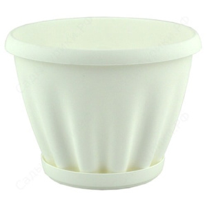 Горшок Знатный  0.45л с подд. (белый.) купить