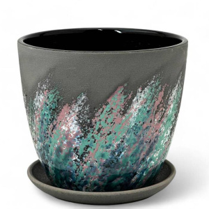 Горшок крокус живопись черн.N2 1.4л 15см купить