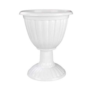 Вазон ЖАСМИН 18л на высокой ножке белый  м1392 купить